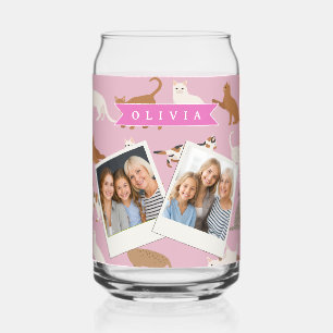 Personalisiertes süßes rosa Katzenmuster-Geschenk Dosenglas