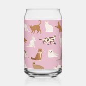 Personalisiertes süßes rosa Katzenmuster-Geschenk  Dosenglas (Rückseite)