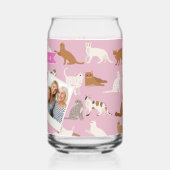Personalisiertes süßes rosa Katzenmuster-Geschenk  Dosenglas (Links)