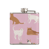 Personalisiertes süßes rosa Katzenmuster-Geschenk  Flachmann (Rückseite)