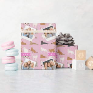 Personalisiertes süßes rosa Katzenmuster-Geschenk Geschenkpapier