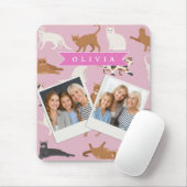 Personalisiertes süßes rosa Katzenmuster Geschenk Mousepad (Mit Mouse)