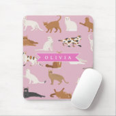 Personalisiertes süßes rosa Katzenmuster-Geschenk Mousepad (Mit Mouse)