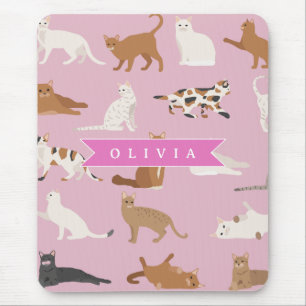 Personalisiertes süßes rosa Katzenmuster-Geschenk  Mousepad