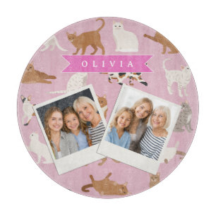 Personalisiertes süßes rosa Katzenmuster-Geschenk  Schneidebrett