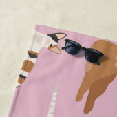 Personalisiertes süßes rosa Katzenmuster Geschenk Strandtuch (Beispiel)