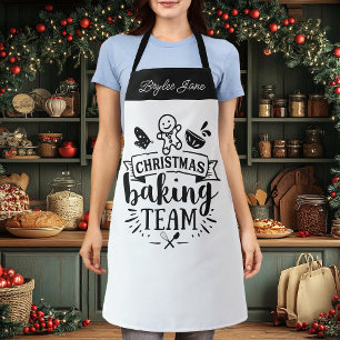 Personalisiertes süßes schwarzes Weihnachtsbacktea Schürze