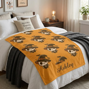 Personalisiertes Süßes Skelett Hexe Halloween Sherpadecke