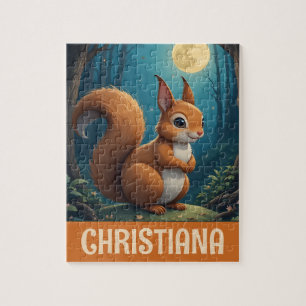 Personalisiertes süßes skurriles Eichhörnchen Puzzle