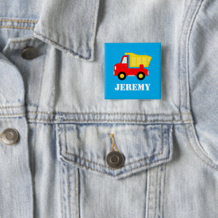 Personalisiertes süßes Spielzeug roter Kipper Last Button