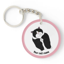 Personalisiertes süßes Tuxedo-Katze-Liebhaber-Schl