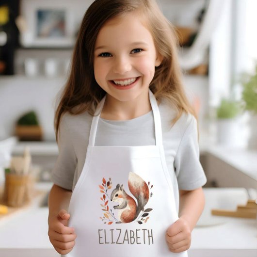 Personalisiertes süßes Waldhörnchen Kinderschürze