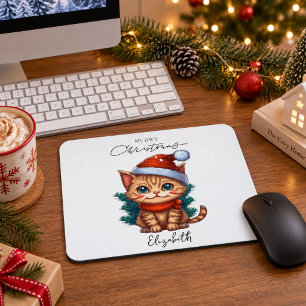 Personalisiertes süßes Weihnachts-Kätzchen Mousepad