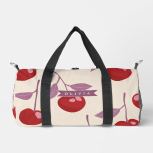 Personalisiertes Süßkirchen-Muster Süß Mädchen Ret Duffle Bag