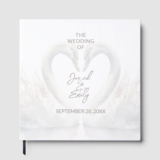 Personalisiertes Swan Wedding Gästebuch (Vorderseite)