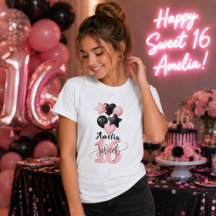 Personalisiertes Sweet 16 Geburtstags-T-Shirt für 