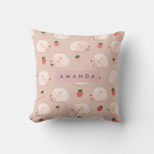 Personalisiertes Sweet Igel & Strawberry Muster Kissen
