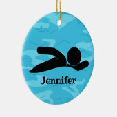 Personalisiertes Swim-Design Keramik Ornament (Rechts)