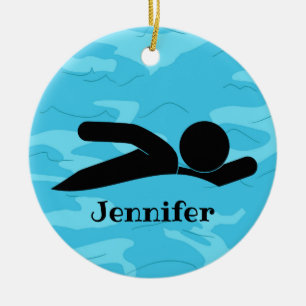 Personalisiertes Swim-Design Keramik Ornament