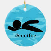 Personalisiertes Swim-Design Keramik Ornament (Hinten)