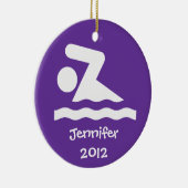 Personalisiertes Swim-Design Keramik Ornament (Rechts)