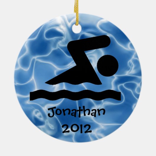 Personalisiertes Swim-Design Keramikornament (Hinten)