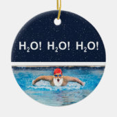 Personalisiertes Swimming Holiday Keramik Ornament (Vorne)