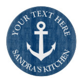 Personalisiertes Symbol für den blauen Schiffsanke Schneidebrett (Vorderseite)