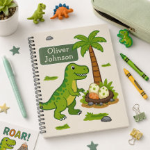 Personalisiertes T-Rex Süßes Dinosaurier-Schulheft