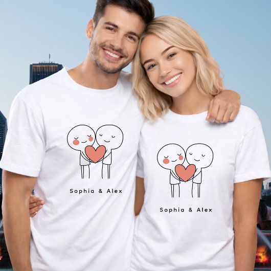 Personalisiertes T-Shirt für Paare zum Valentinsta