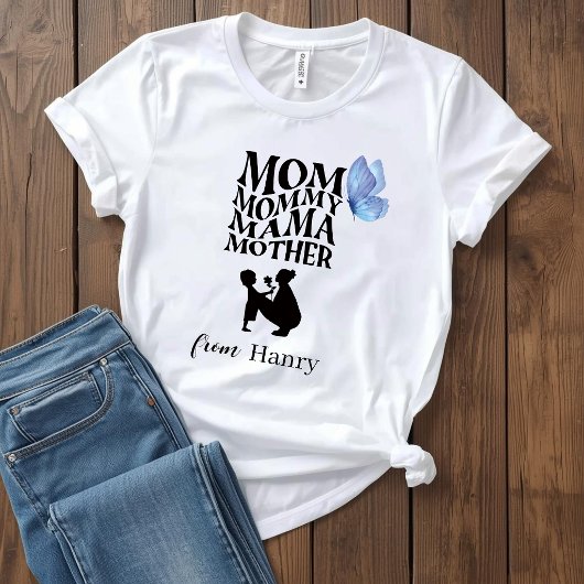 Personalisiertes T-Shirt mit Mütter-Typografie