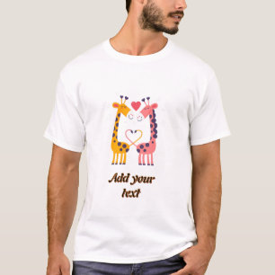 Personalisiertes T-Shirt mit süßem Giraffen-Paar -
