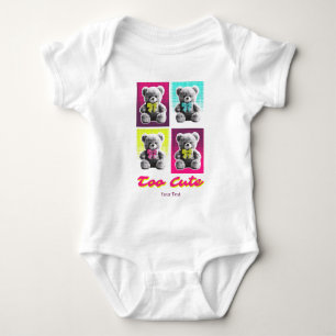 Personalisiertes T-Shirt Süßer Bär Baby-Body Baby Strampler