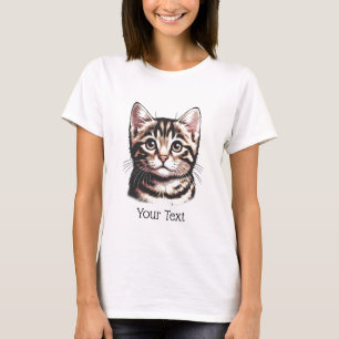 Personalisiertes Tabby Face Frauenfeind T - Shirt