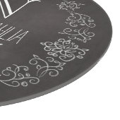 Personalisiertes Tafel-Monogramm-Hochzeits-Datum Schneidebrett (Ecke)