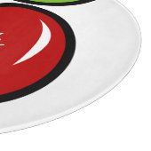 Personalisiertes Tafelglas aus rotem Apfelobst Schneidebrett (Ecke)