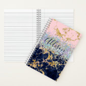 personalisiertes Tagebuch aus Glitzer und Marmor Notizblock (Innen)