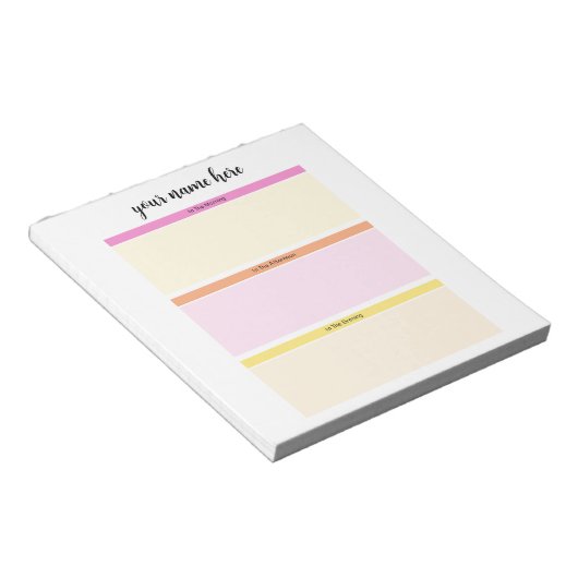 Personalisiertes tägliches Routinemerkmal für Kind Notizblock (angewinkelt)