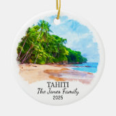 Personalisiertes Tahiti-Ornament, Französisch-Poly Keramik Ornament (Vorne)
