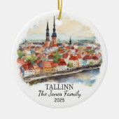 Personalisiertes Tallinn-Ornament, Estland, Gesche Keramik Ornament (Vorne)