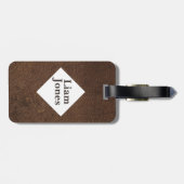 Personalisiertes Tan Leder Druckgepäck Gepäckanhänger (Rückseite horizontal)