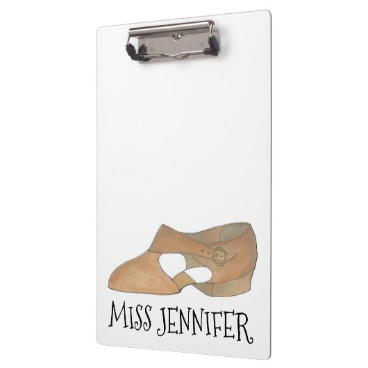 Personalisiertes Tan Lyrical Shoe Dance Teacher-Ge Klemmbrett (Links)