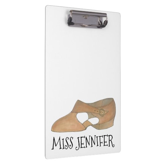 Personalisiertes Tan Lyrical Shoe Dance Teacher-Ge Klemmbrett (Rechts)