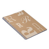 Personalisiertes Tan-Monogramm, Typografie-Initial Notizblock (Rechte Seite)
