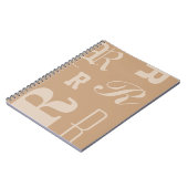 Personalisiertes Tan-Monogramm, Typografie-Initial Notizblock (Linke Seite)