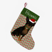 Personalisiertes Tan und Black Chihuahua Kleiner Weihnachtsstrumpf (Vorderansicht (hängend))