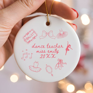 Personalisiertes Tanzlehrer-Ornament | Ballett-Leh Keramik Ornament