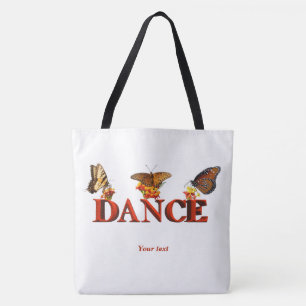 Personalisiertes Tanzschild mit Schmetterlingen Tasche