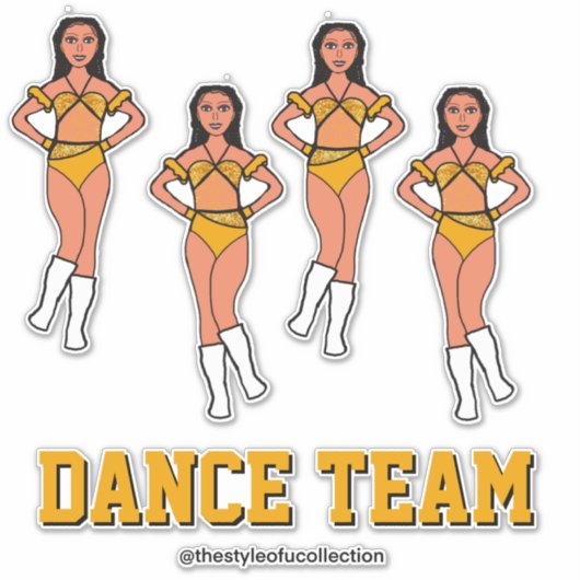 Personalisiertes Tanzteam Sonnenblumensteine #2 Aufkleber (Vorderseite)