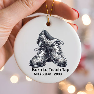 Personalisiertes Tap-Lehrer-Weihnachtsbaum-Schmuck Keramik Ornament